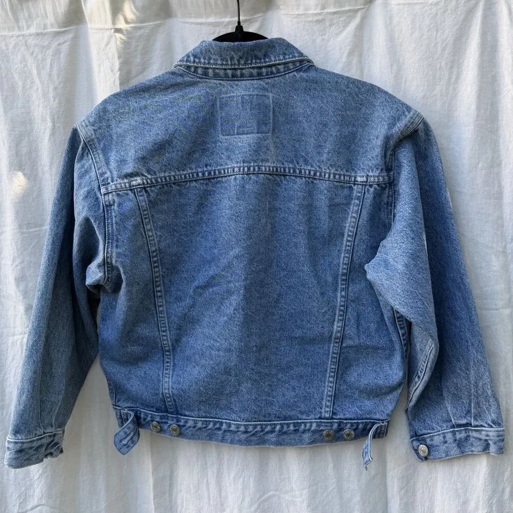Vintage 90s Gap Kids Denim Trucker Jacket - Size Large (10-11) Medium Wash